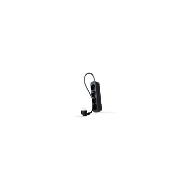 Regleta Nanocable 4xSchuko 1.4m Negra(10.37.0004-NS-BK)