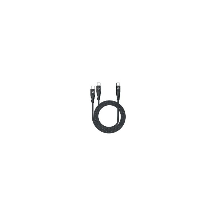 Cable CELLY USB-C a 2xUSB-C 100W 1.3m (USBC2USBCBK)