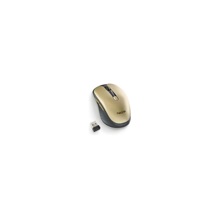 Ratón NGS Óptico RF 2.4GHz 1600dpi Dorado (EVORUSTGOLD)