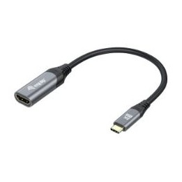 Cable EQUIP USB-C/M a HDMI/H 15cm Negro/Gris (EQ133492)
