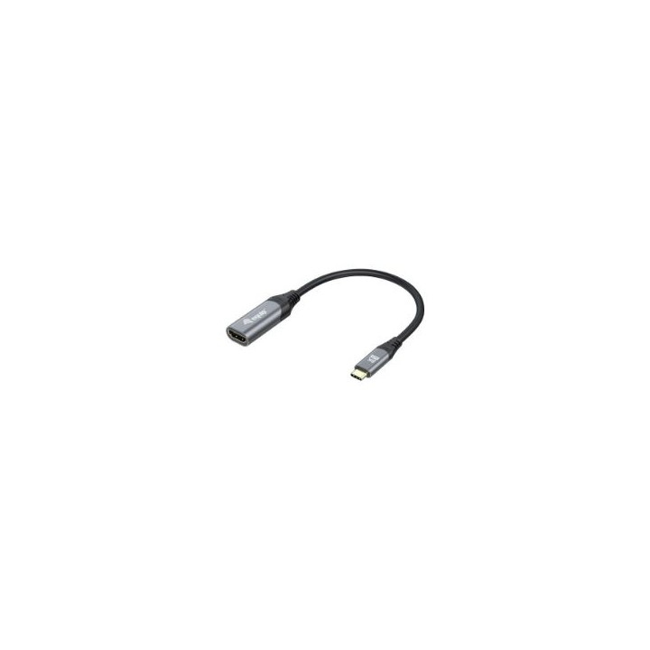 Cable EQUIP USB-C/M a HDMI/H 15cm Negro/Gris (EQ133492)