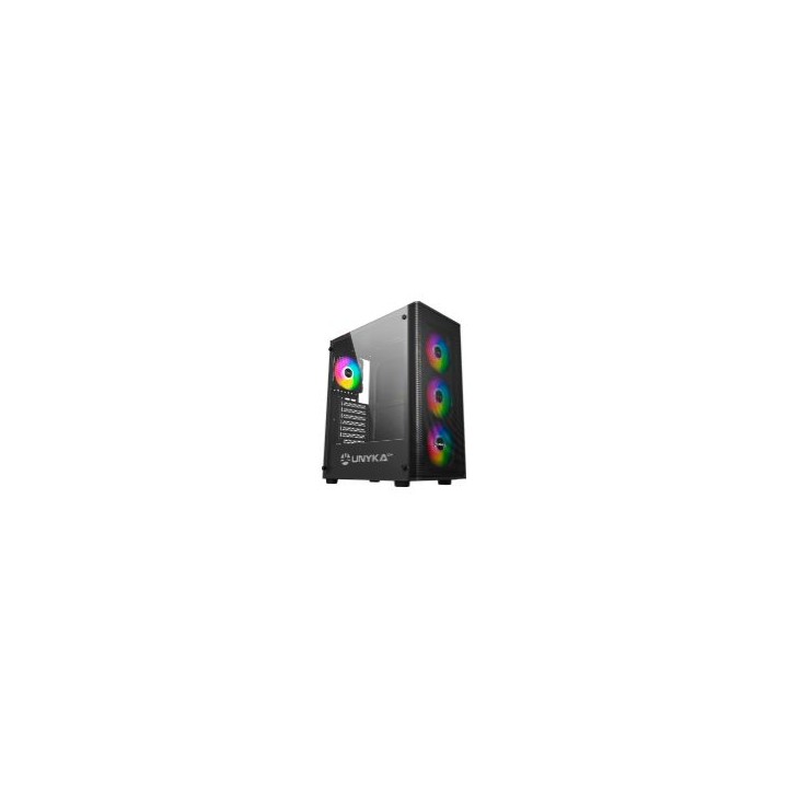Caja UNYKA Mir 100 ARGB USB-A ATX Negra (UK511303)