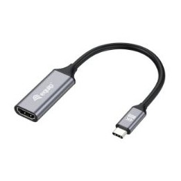 Cable EQUIP USB-C/M a HDMI/H 15cm Negro/Gris (EQ133491)