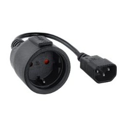 Nanocable C14/M a CEE7/H 50cm Negro (10.22.0902)