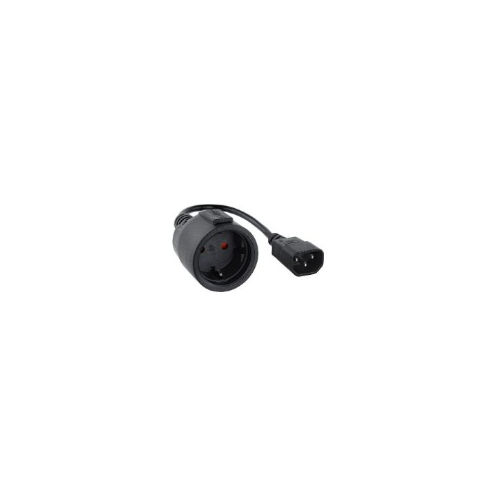 Nanocable C14/M a CEE7/H 50cm Negro (10.22.0902)