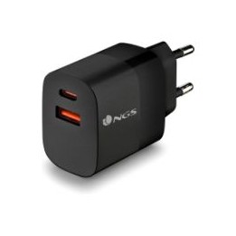 Cargador Pared NGS 1xUSB-C 1xUSB-A 33W Negro (BUD33W)
