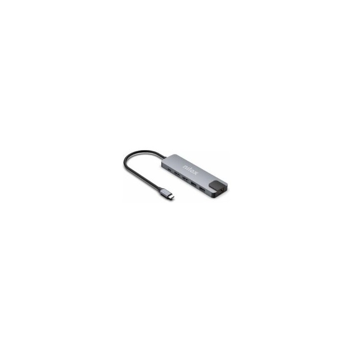 Dock Station NILOX 8en1 Dual 4K USB-C (NXDSUSBC08)