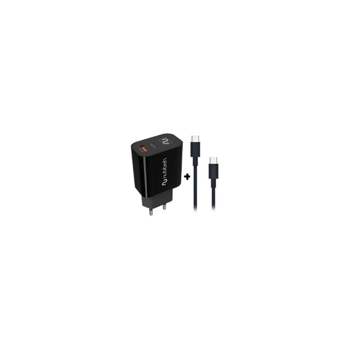 Cargador NUBBEH Bhoot 30W + Cable USB-C 18W 1.5m Negro