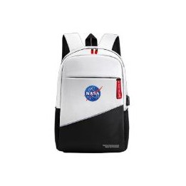 Mochila NASA Oxford 15.6" USB Negra/Blanca (BAG05-W)