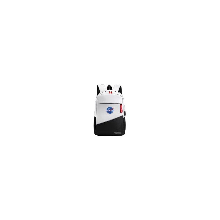 Mochila NASA Oxford 15.6" USB Negra/Blanca (BAG05-W)