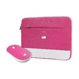 Funda+Ratón PANTONE 15.6" Poliéster Rosa (PT-BGMS001P1)