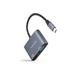 Adaptador Nanocable USB-C/M-HDMI/VGA Gris (10.16.4303)