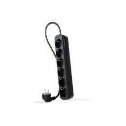 Regleta Nanocable 6xSchuko 1.4m Negra(10.37.0006-NS-BK)