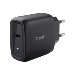 Cargador Pared Trust Maxo GaN 45W 1xUSB-C Negro (25521)