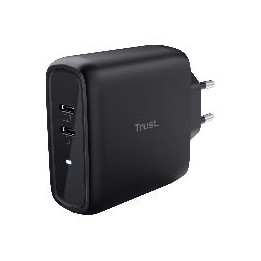 Cargador de Pared Trust Maxo 65W 2xUSB-C Negro (25380)