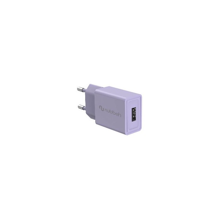 Cargador Pared NUBBEH 1USB-A 10W Lila (NBWALLCHUSBP10)