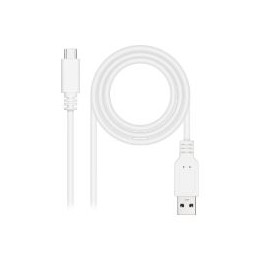 Nanocable USB-C/M a USB-A/M 1m Blanco (10.01.2101-W)