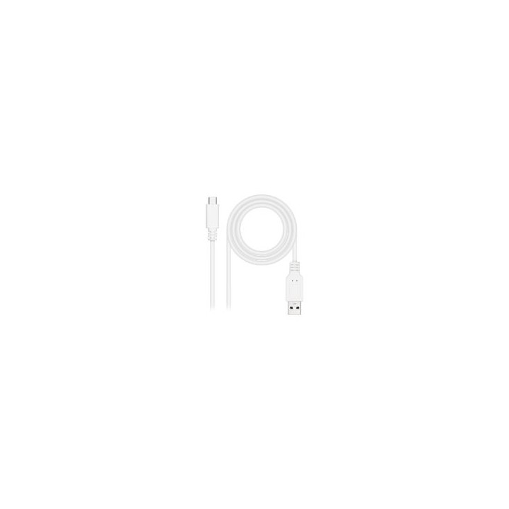 Nanocable USB-C/M a USB-A/M 1m Blanco (10.01.2101-W)