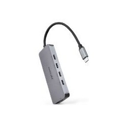 Hub Nanocable USB-C a 4xUSB-C DP 100W Gris (10.16.4505)