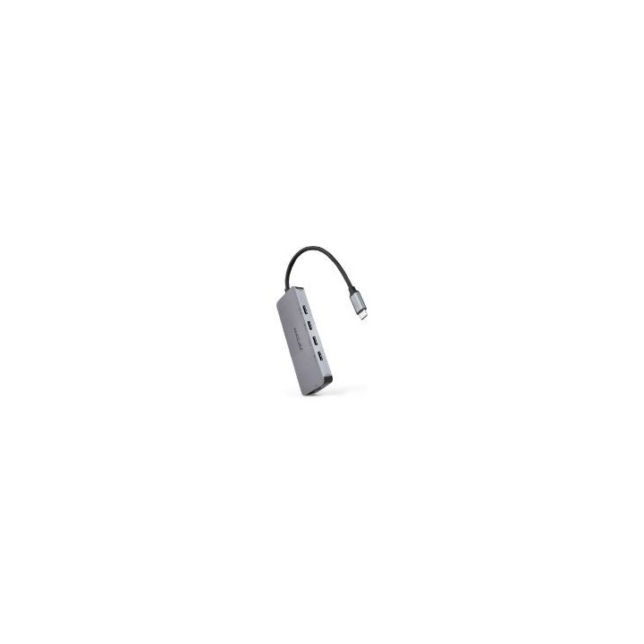Hub Nanocable USB-C a 4xUSB-C DP 100W Gris (10.16.4505)
