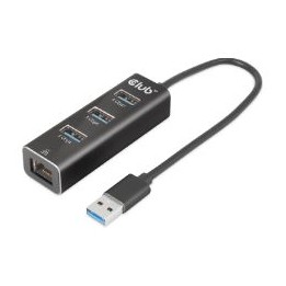 Hub Club 3D USB-A a 3xUSB-A +RJ45 1G Negro (CSV-1430A)