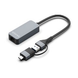 Adaptador AISENS USB-A/C/M a RJ45/H Gris (A109-0710)