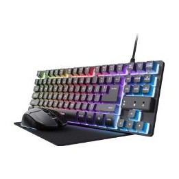 Kit Trust GTX 794 Tecl/Ratón/Alfombrilla Negro (25227)