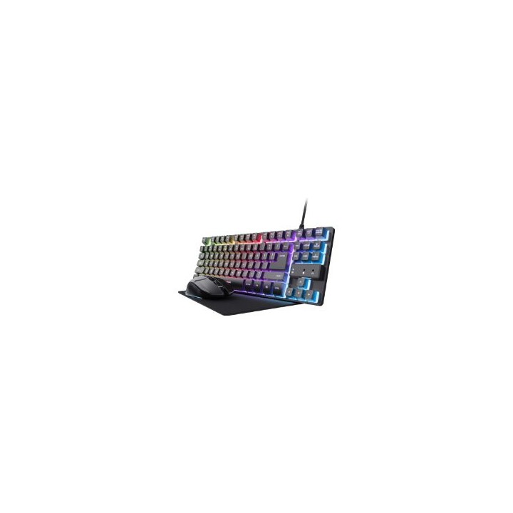 Kit Trust GTX 794 Tecl/Ratón/Alfombrilla Negro (25227)