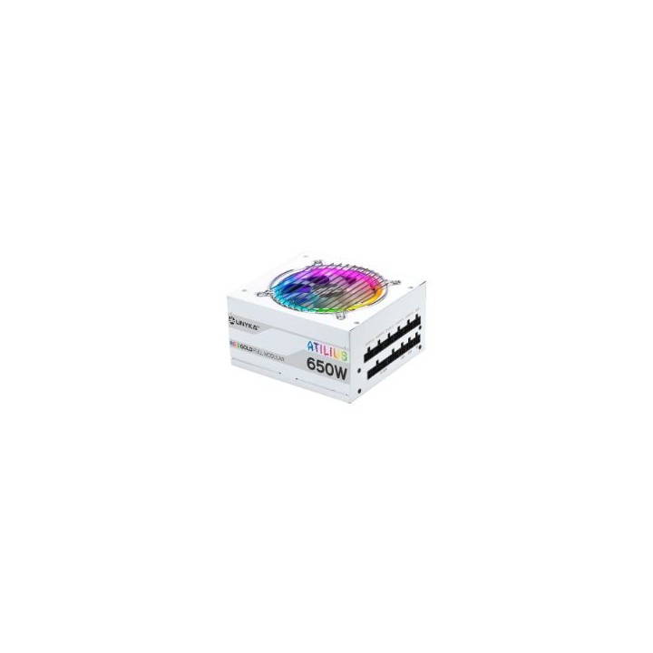 Fuente UNYKA Atilius ATX 650W 90% RGB Blanca (UK521204)