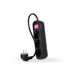 Regleta Nanocable 3xSchuko Interruptor (10.38.0003-BK)