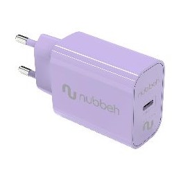 Cargador de Pared NUBBEH 1USB-C 25W Lila (NBWALLCHCP25)