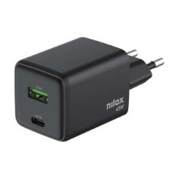 Cargador Pared NILOX 45W 1xUSB-C 1xUSB-A (NXGANUSBC45)