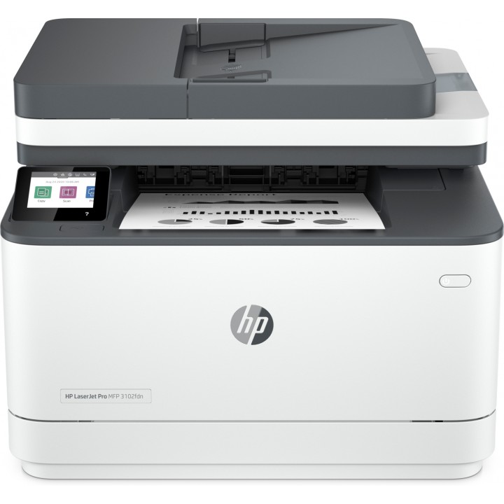 HP LaserJet Impresora multifunción Pro 3102fdn, Blanco y negro, Impresora para Pequeñas y medianas empresas, Imprima, copie,