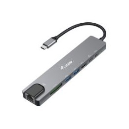 Docking EQUIP 8 en 1 USB-C 25cm Negro/Gris (EQ133497)