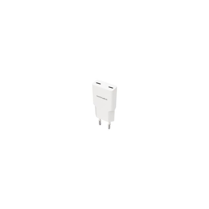 Cargador Nanocable 2xUSB-C PD 20W Blanco (10.10.2023)