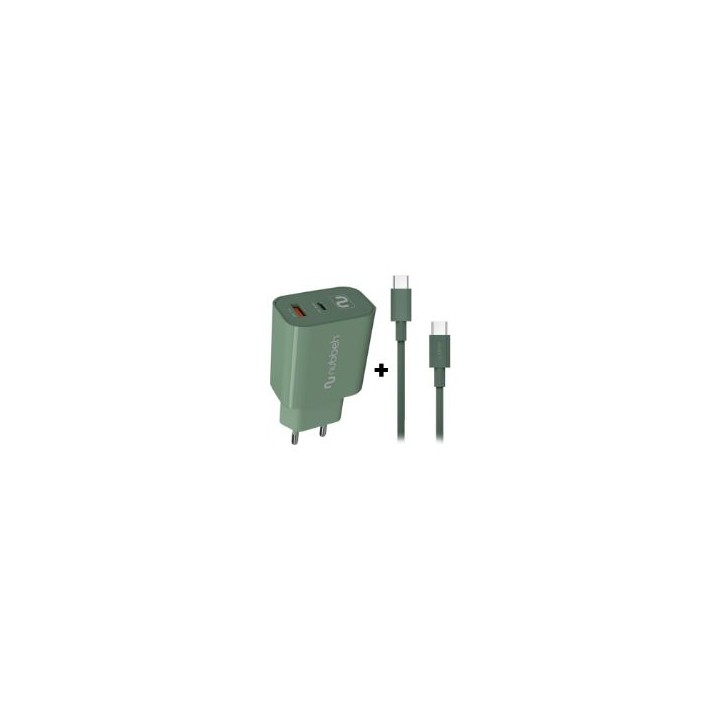 Cargador NUBBEH Bhoot 30W Cable USB-C/C 60W 1.5m Verde