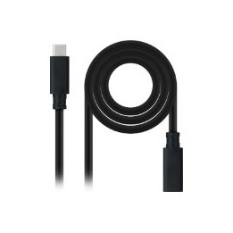 Nanocable USB-C 3.2 M/H 1.5m Negro (10.01.4501-L150)