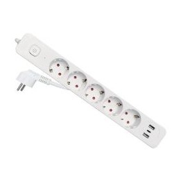 Regleta EQUIP 5xSchuko 3xUSB-A/C Interruptor (EQ245555)