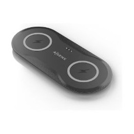 Estación Carga AISENS Qi 2en1 USB-C (ASCH-15W2WC060-BK)