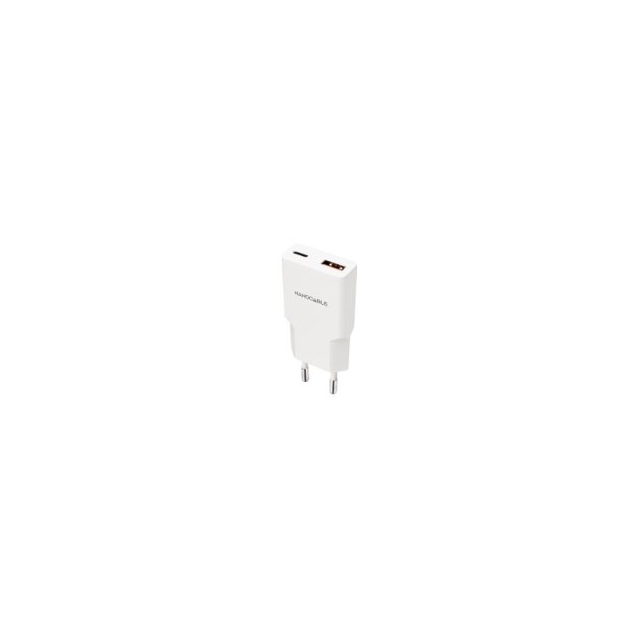 Cargador Nanocable USB-A/USB-C 20W Blanco (10.10.2022)