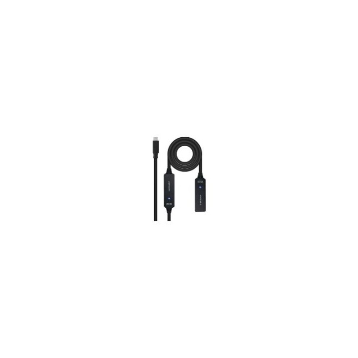 Nanocable USB-C M/H Cable 10m Negro (10.01.1312)