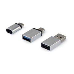 Adaptadores EQUIP USB-A USB-C mUSB Plata (EQ133475)