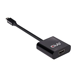 Adaptador Activo Club 3D Mini DP a HDMI Negro CAC-2170