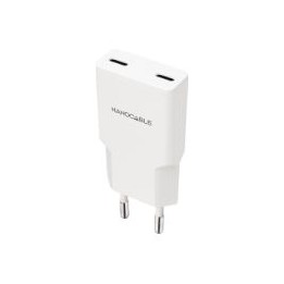 Cargador Nanocable 2xUSB-C PD 30W Blanco (10.10.2029)