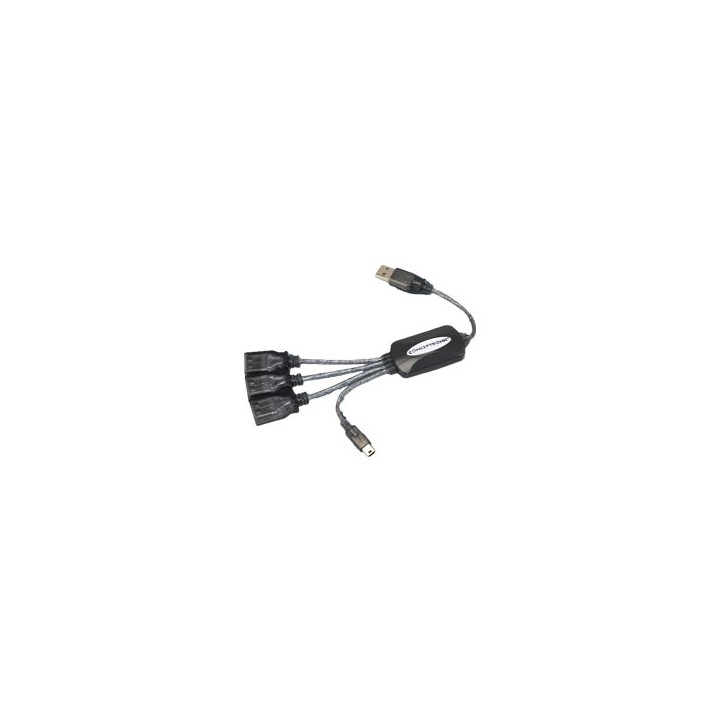Hub CONCEPTRONIC 1xMiniUSB-B 4xUSB 2.0 Negro (CFLEXHUB)