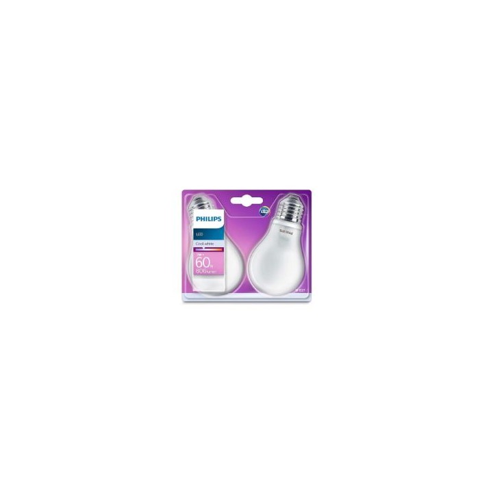 Bombilla Philips LED E27 60W 2 Unidades (929001323557)