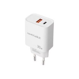 Cargador Pared Nanocable USB-A/C 30W Blanco(10.10.2011)