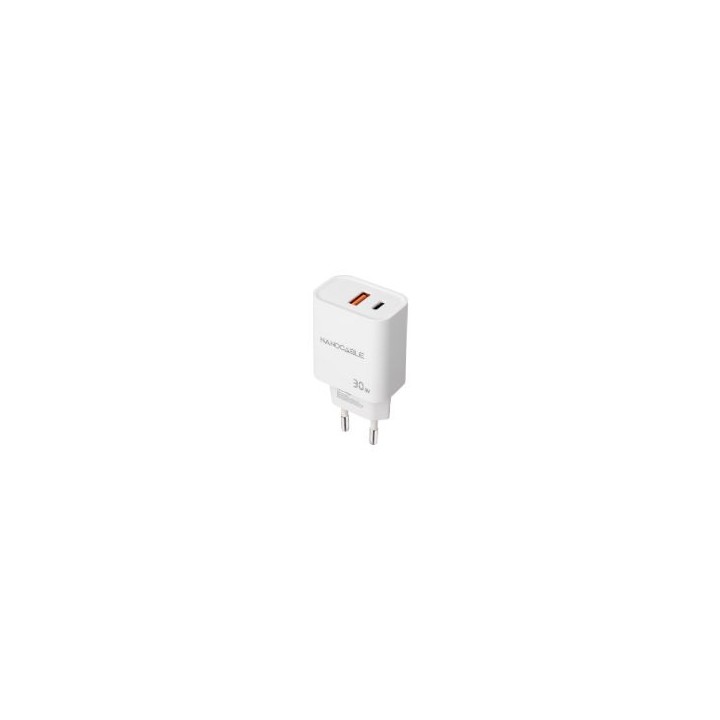Cargador Pared Nanocable USB-A/C 30W Blanco(10.10.2011)