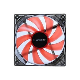 Ventilador 12x12 UNYKA LED Rojo 3Pin/PWM (51792)