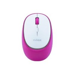 Ratón NILOX Dual-Wireless Blanco/Rosa (NXMDWS104)